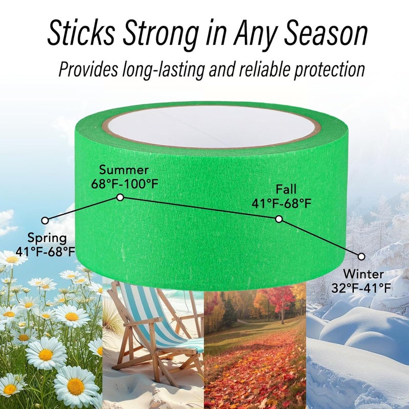 G GEYYANG Green Painters Tape - Green Masking Tape 2 Inch Wide - Multi-Surface, Smart Adhesion, Indoor & Outdoor - Paint Tape for DIY, Labeling, Art, Car, General Purpose - 90FT Total - Image 5